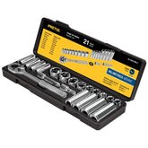 Juego de 21 herramientas mm mixtas entrada 3/8" pretul